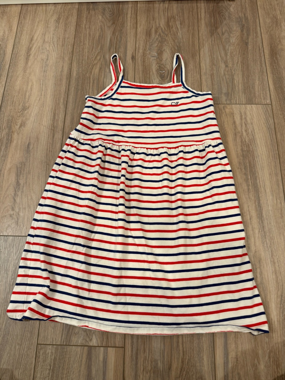 Vineyard Vines White Dress with Red & Navy Stripes